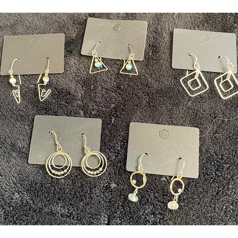 5 Pairs of Vintage Handmade Pierced Earrings - Picture 1 of 7